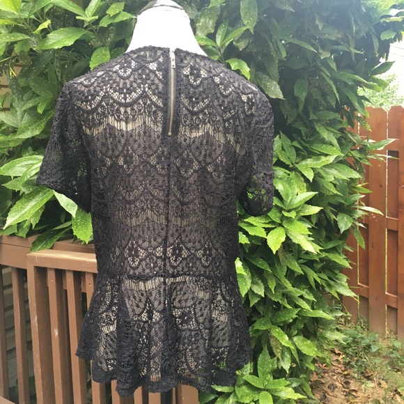 Black Lace Peplum Top- Forever 21 - 2X - Picture 3 of 13